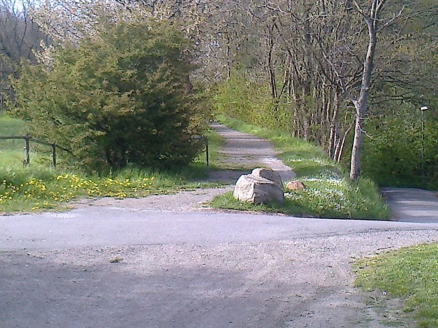 Weg durch Storedalen bei Sandkås auf Bornholm