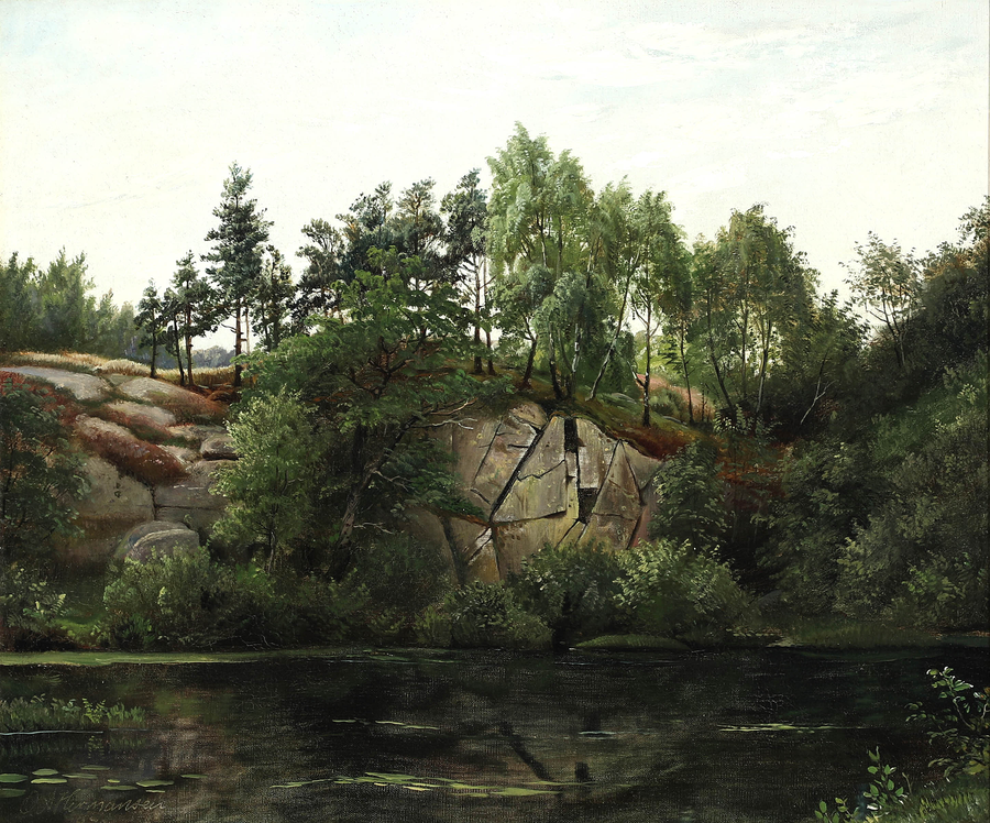 Landschaft am See in Almindingen auf Bornholm